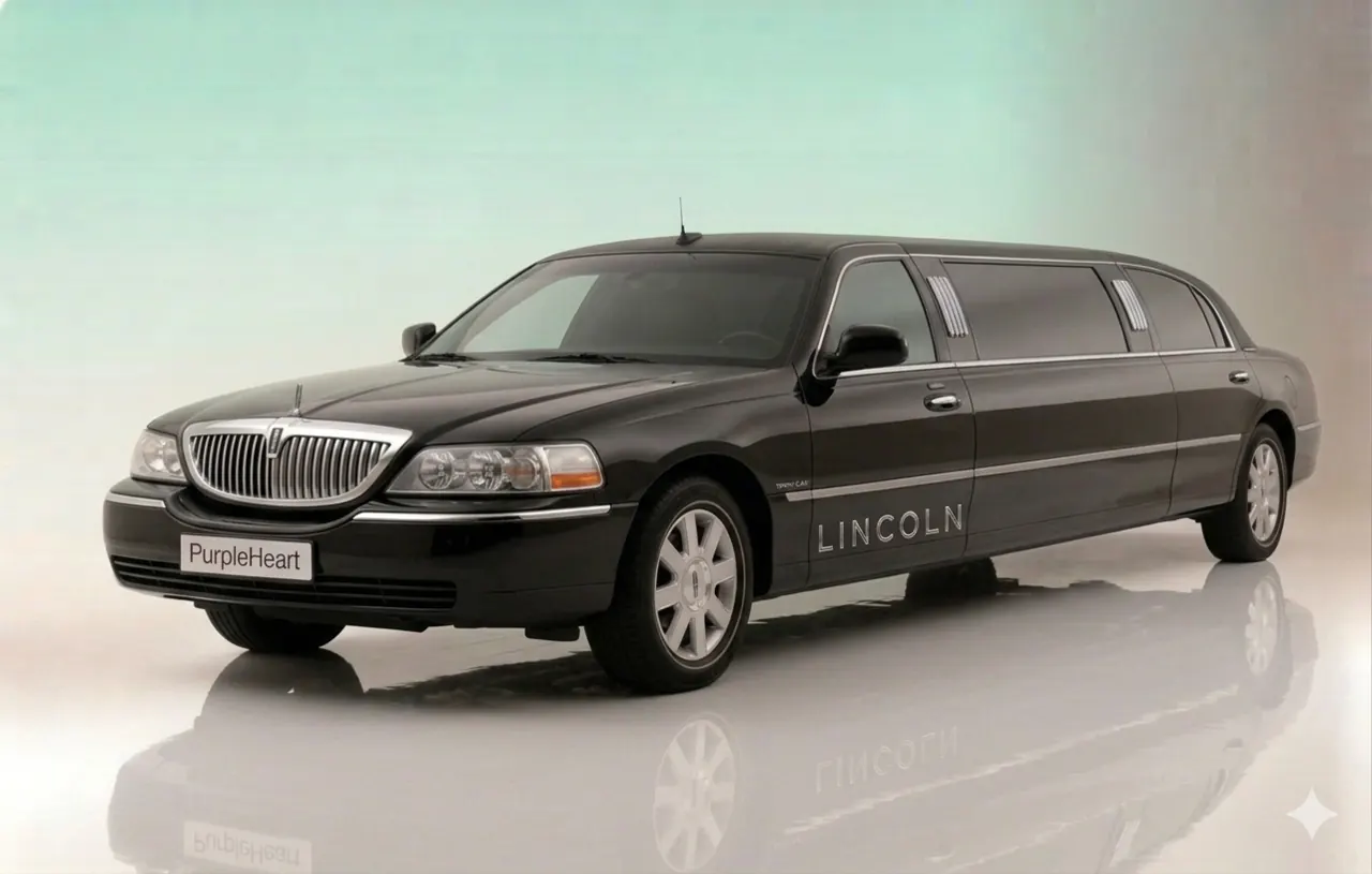 Austin wedding limo Hill Country venue transportation — Purple Heart Limo stretch limousine